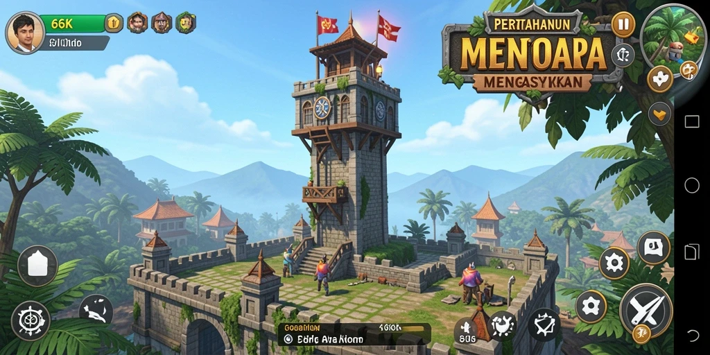 Tampilan gameplay 66K yang seru dan menarik saat bertempur dengan musuh.