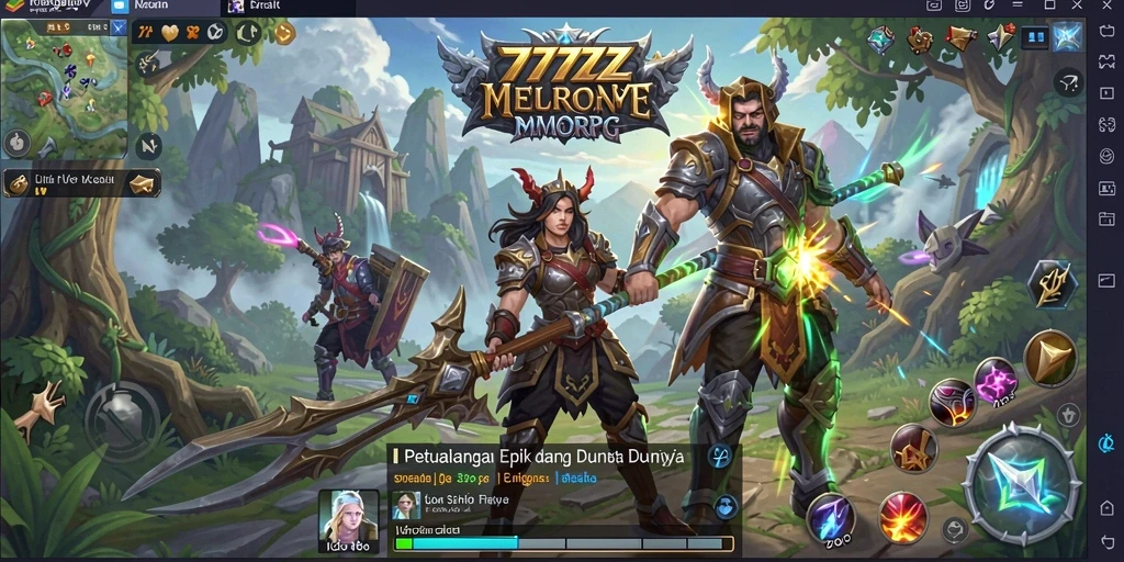 Gameplay epik dalam 777ZX dengan pertempuran seru dan eksplorasi.