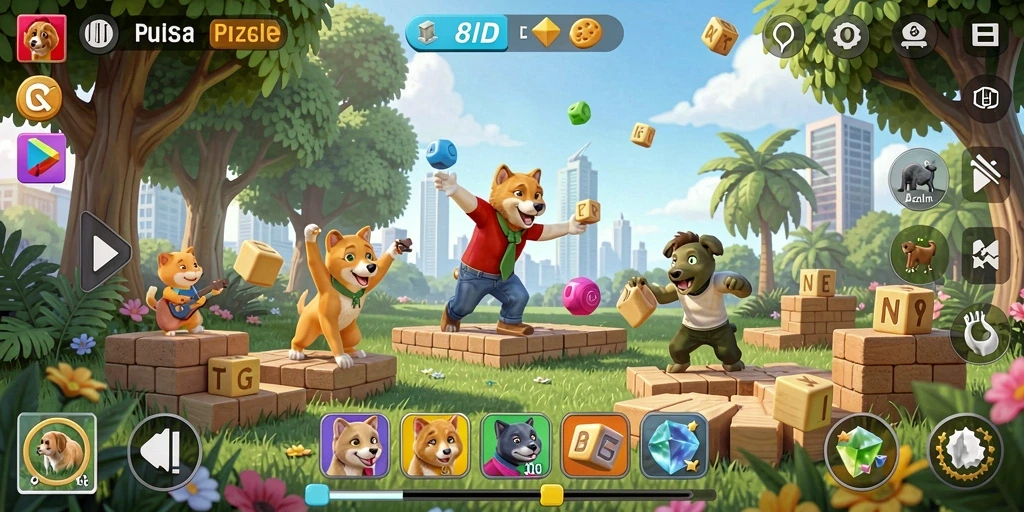 Gameplay seru game Puzzle 8ID dengan berbagai tantangan.