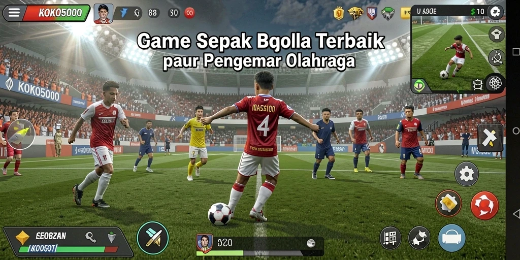 Screenshot permainan KOKO5000 yang menunjukkan aksi seru di lapangan.