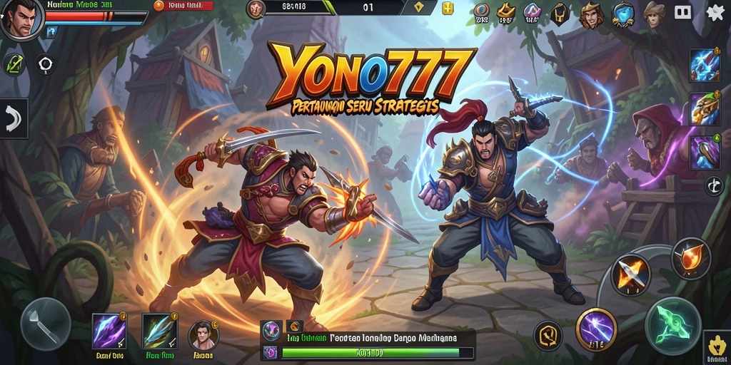 Tangkapan layar menunjukkan aksi bertarung intens di YONO777.